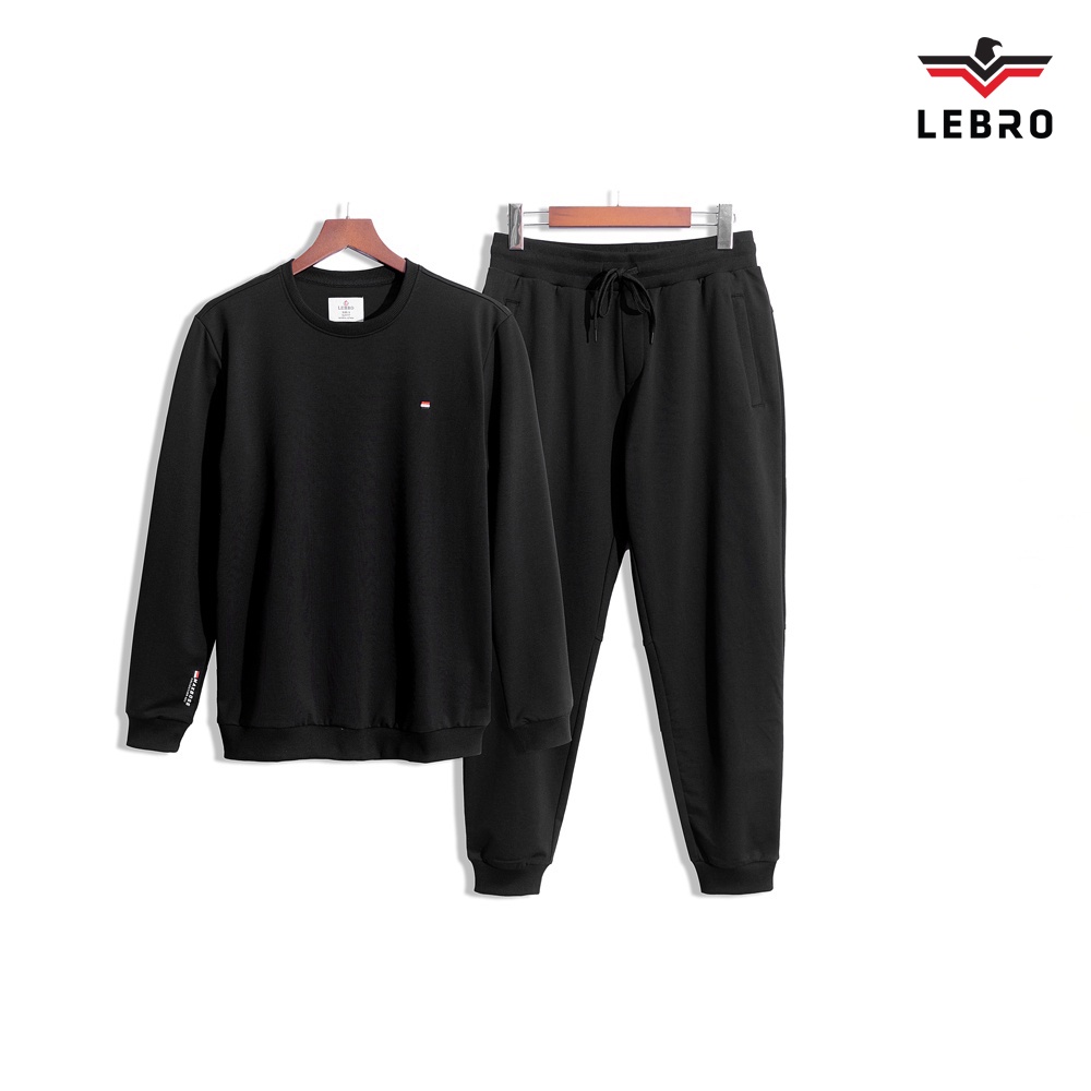 Bộ nỉ nam LEBRO co giãn thoải mái bền màu không bai xù, chất liệu Cotton USA cao cấp dày dặn thời trang BN01