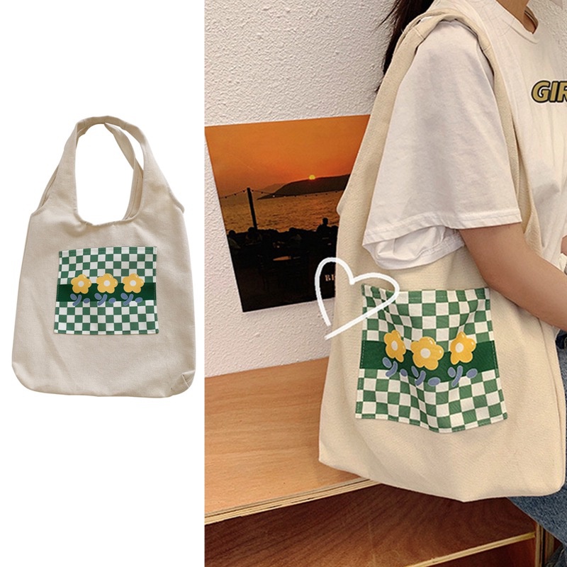 Lxsm Túi Xách Canvas In Hoa Hổ Phong Cách Retro Dành Cho Nữ Sinh Viên Mua Sắm