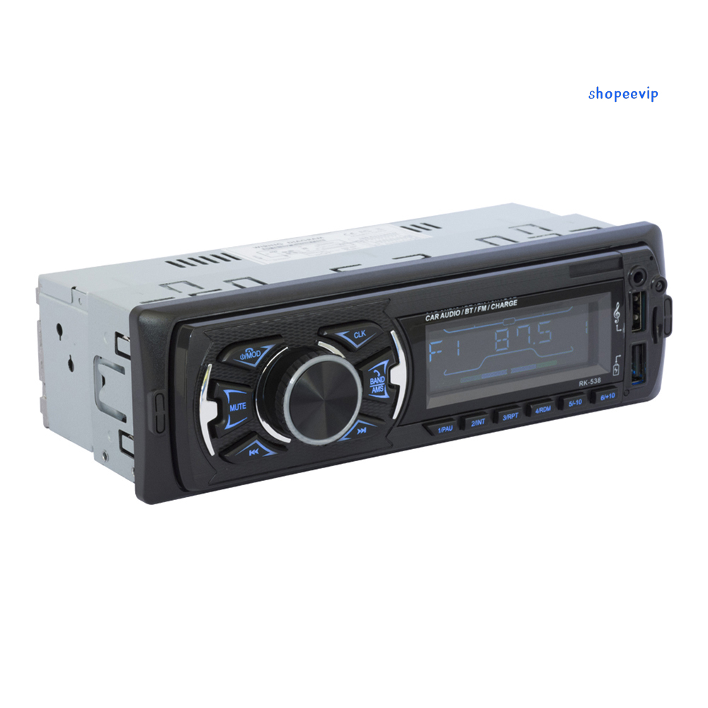 Đầu đĩa DVD RK538 tích hợp máy nghe nhạc MP3 Bluetooth Radio FM có khe cắm thẻ nhớ TF đĩa chữ U phổ biến cho xe hơi