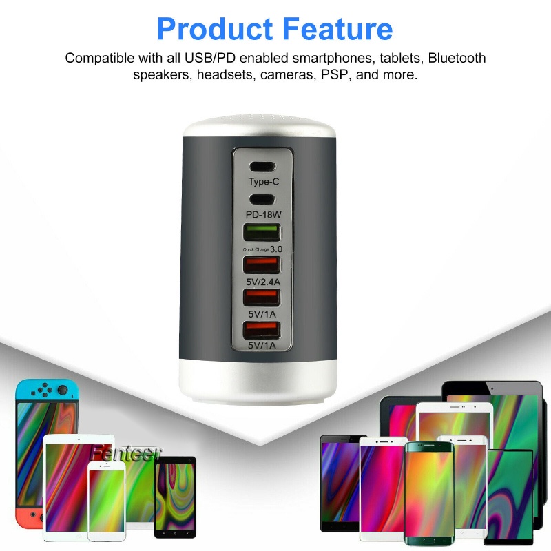 Tram sạc 6 cổng usb 6a thông dụng thích hợp cho máy tính bảng Apple