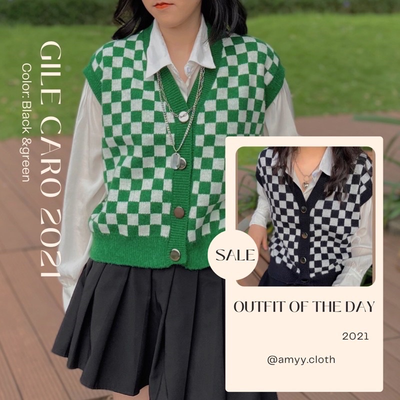 GILE KẺ CARO HOT TREND [ ẢNH THẬT TỰ CHỤP 100%]