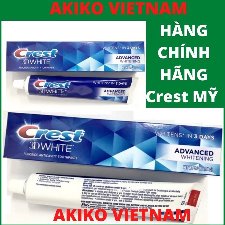 Kem đánh răng ❤ FREESHIP ❤ Kem đánh răng Crest 3D White Advanced Whitening 158g – Kem đánh răng cres