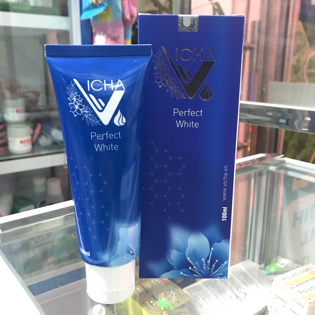 ✅ sữa rửa mặt perfect white Vicha sữa rửa mặt trắng mịn da loại bỏ bã nhờn tẩy tế bào chết da mặt
