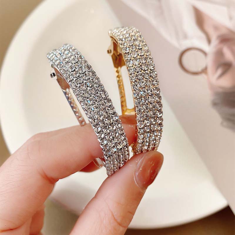 Kẹp Tóc Đính Kim Cương Giả Tinh Tế Thời Trang Sang Trọng Cho Nữ