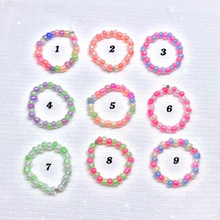 Nhẫn Hạt Cườm Dễ Thương Màu Pastel-Handmade