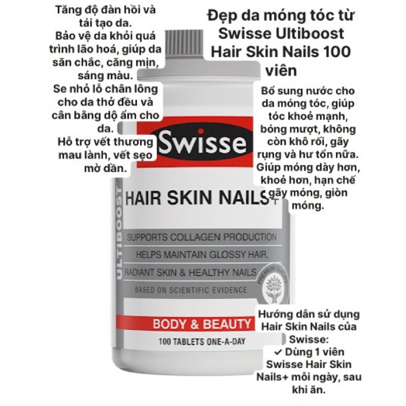 Swisse Ultiboost Hair Skin Nails 100v