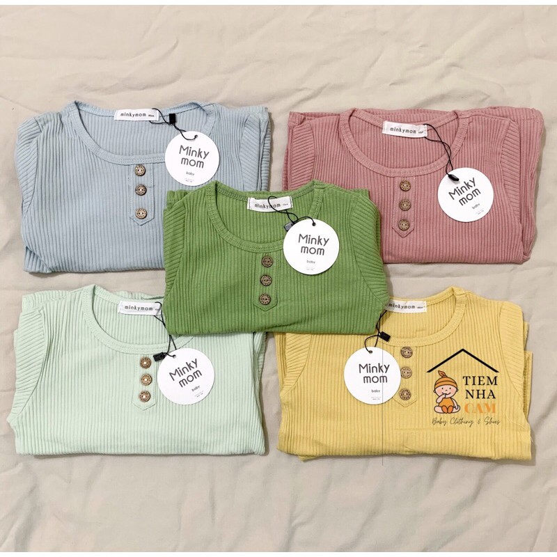 [CHÍNH HÃNG] Bộ ngủ thun cạp cao cotton cho bé MINKY MOM (ảnh thật)