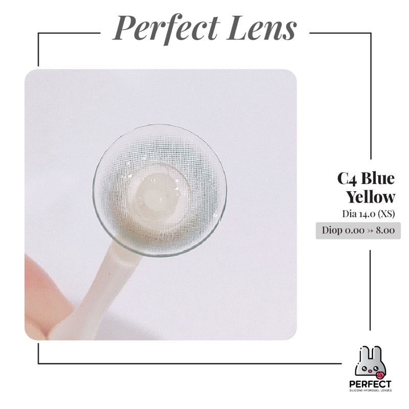 Lens , Kính Áp Tròng Có Độ Và Không Độ , C4 Yellow Blue Dia 14.0 XS , Sản Phẩm Chính Hãng Giá Sale
