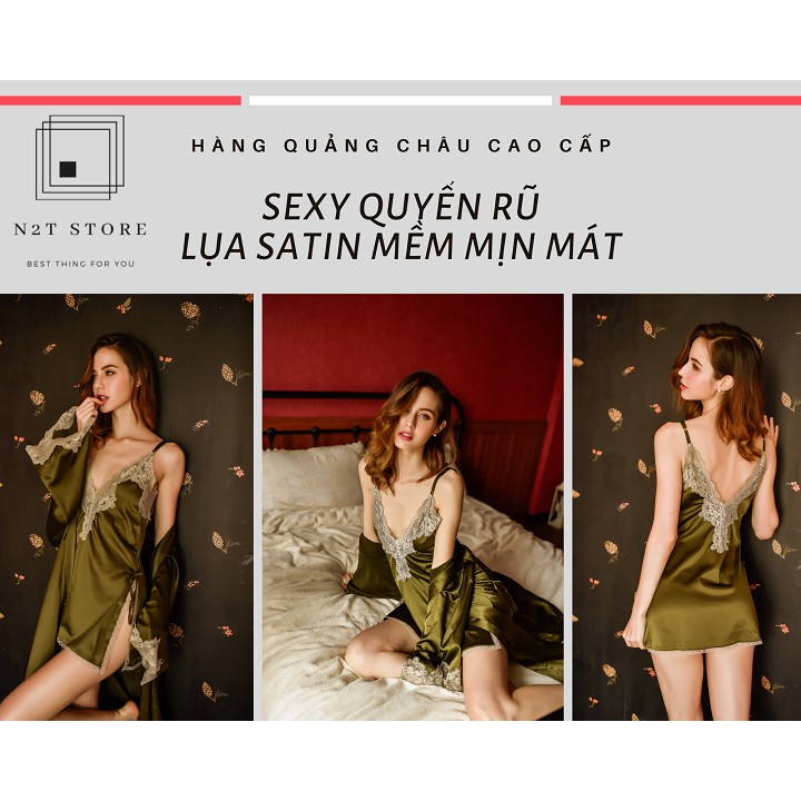 Đầm ngủ, Váy ngủ sexy lụa satin cao cấp cực sang trọng gợi cảm ( NT272-hàng Quảng Châu cao cấp) | BigBuy360 - bigbuy360.vn