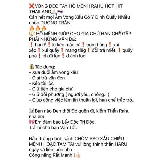 VONG ĐEO TAY HARU MAY MẮN THÁI LAN