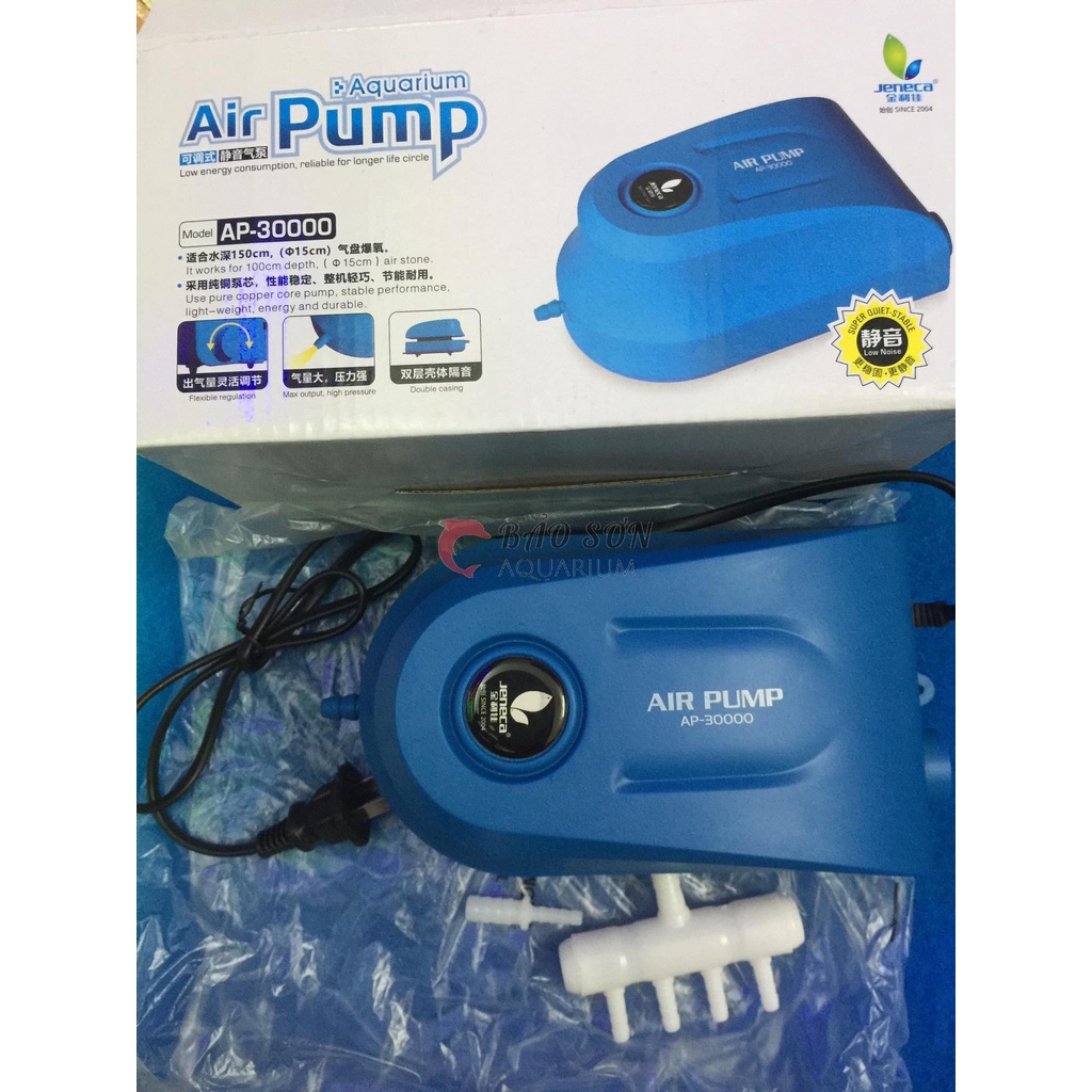 Máy sủi jeneca AP 30000 10w 10l/phút 4 vòi có điều chỉnh lưu lượng