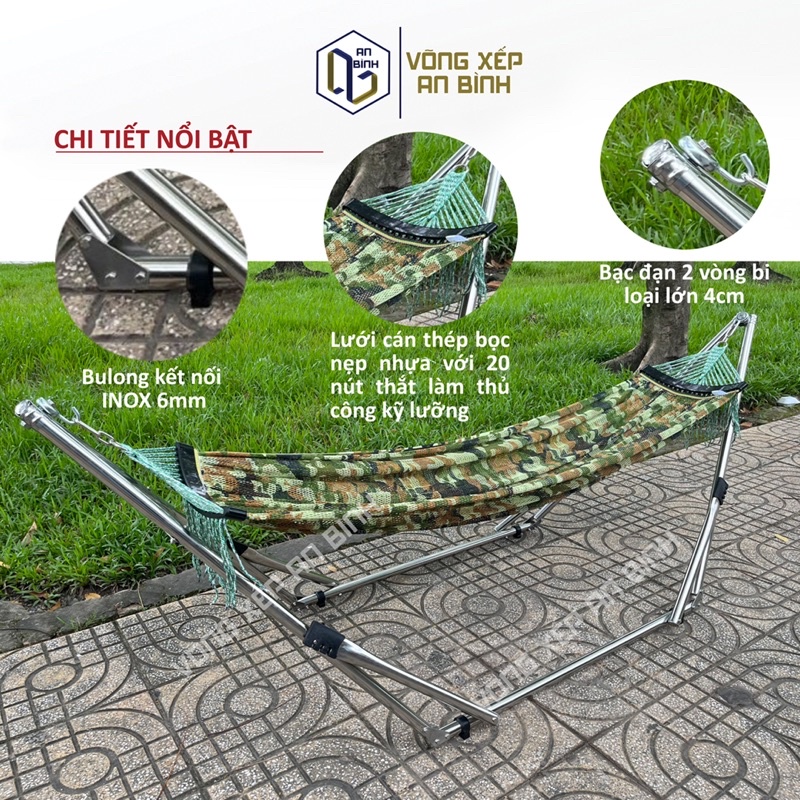 Bộ Võng xếp inox cao cấp An Bình