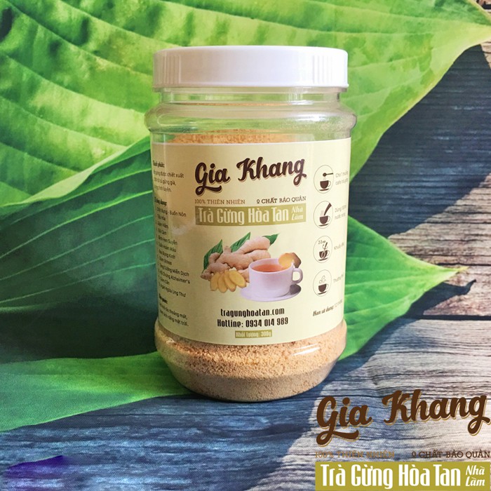 Trà gừng hòa tan Gia Khang giải cảm nhà làm