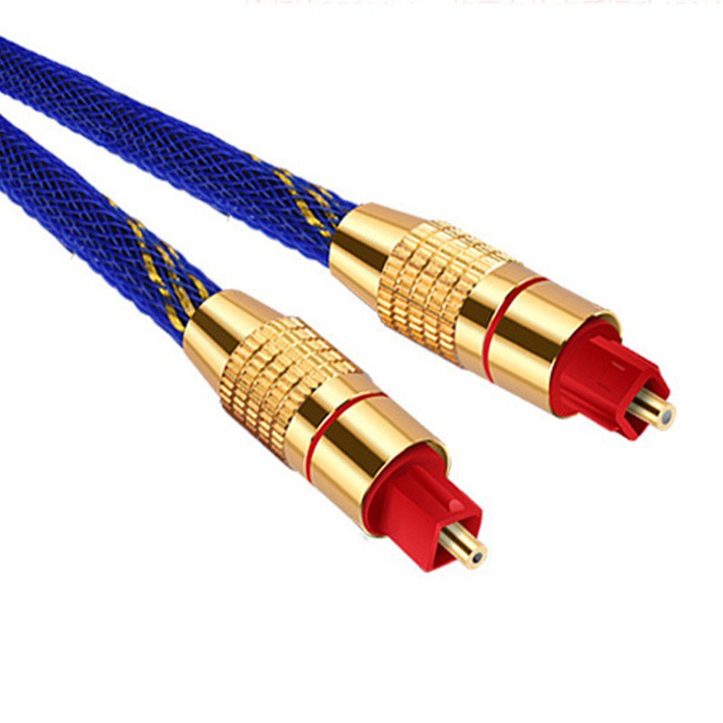 Dây quang âm thanh Toslink Optical 1m Xanh Phối Vàng - Dây Quang Xanh