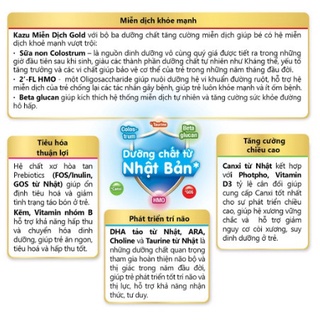 Combo 2lon Sữa Kazu gold Miễn Dịch 0+ 1+ 2+ (810g)