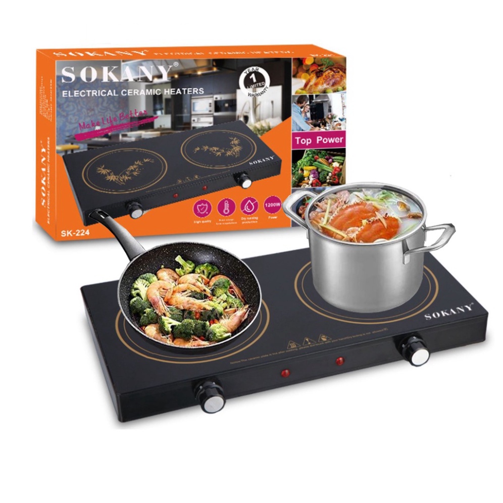 Bếp Hồng Ngoại, Bếp Điện Đôi Chính Hãng SOKANY Không kén nồi