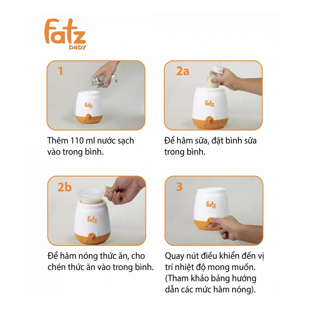 Máy hâm nóng sữa và thức ăn 3 chức năng Fatz Baby (FB3003SL)