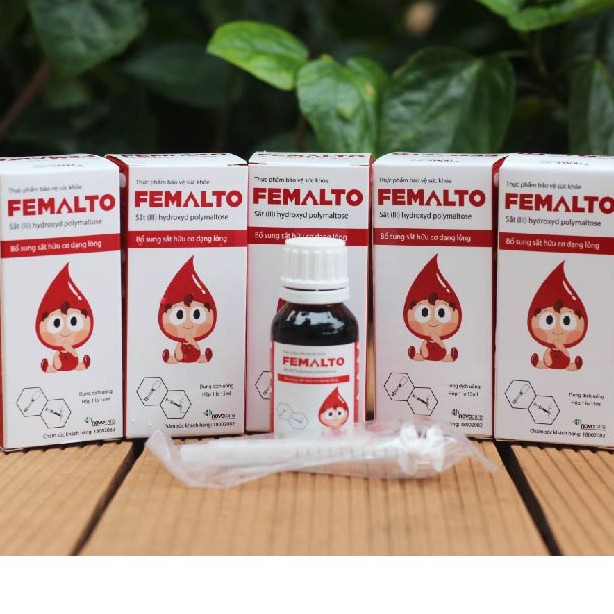 Sắt nước Femalto – Hỗ trợ bổ sung sắt hữu cơ cho trẻ em, trẻ sơ sinh thiếu sắt, thiếu máu (lọ 15ml)