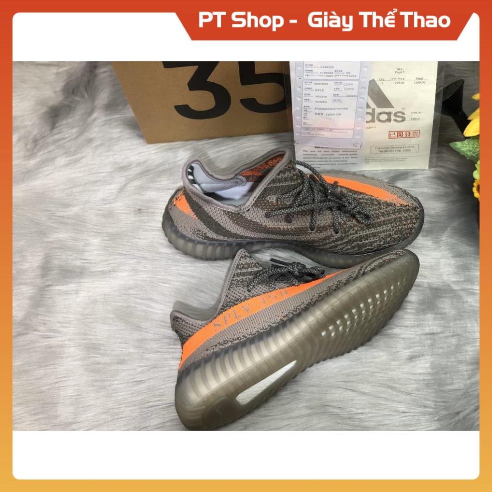 [FreeShip+ Hàng Cao Cấp] Giày Thể Thao Yz350 Xám Cam Nam Nữ, Đế Boost Mềm Nhẹ Êm Tránh Trơn Trượt Best Đẹp