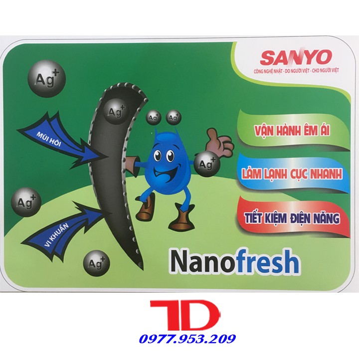 Miếng dán tủ lạnh SANYO, tem dán trang trí tủ lạnh SANYO mẫu 2