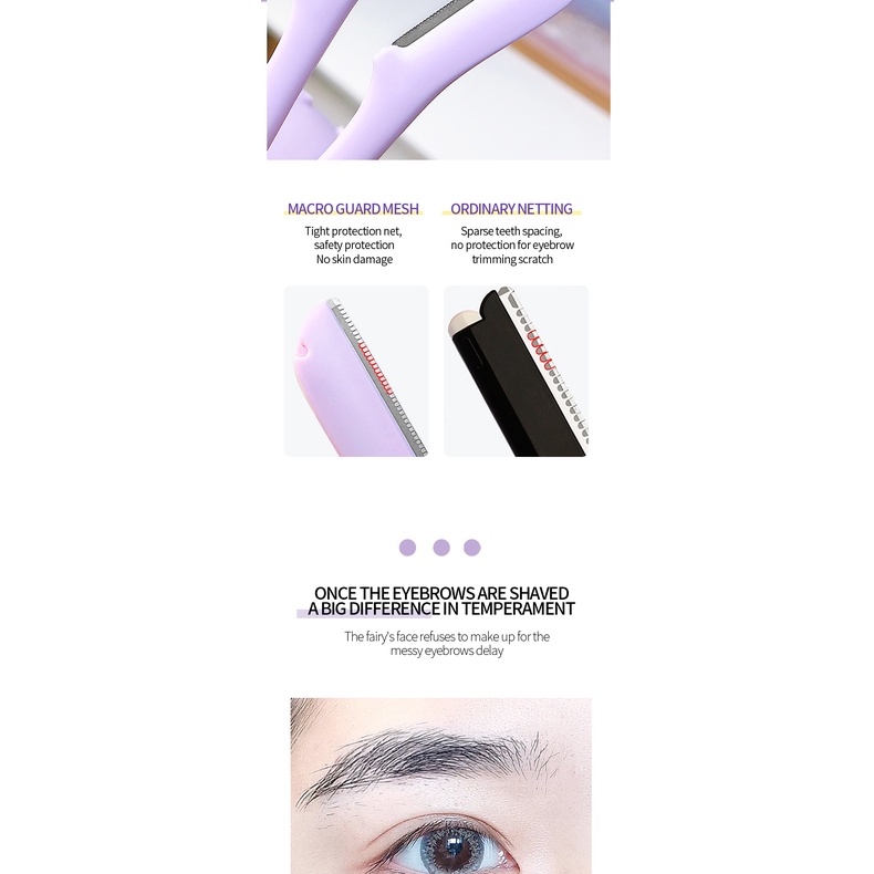 Set 2 Dao Tỉa Lông Mày Màu Trắng Hình Thỏ Dễ Thương