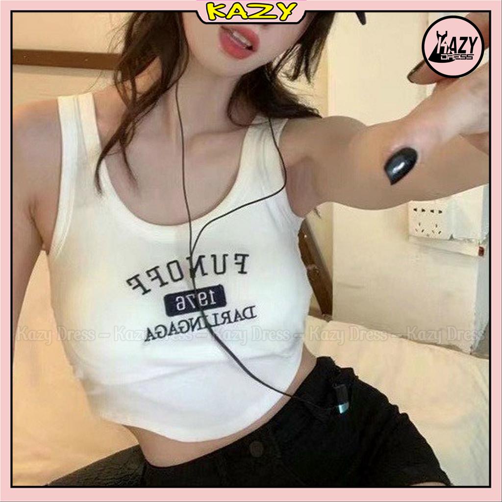 Bra croptop in chữ cá tính vạt bầu kèm sẵn đệm phong cách KAZY DRESS A006