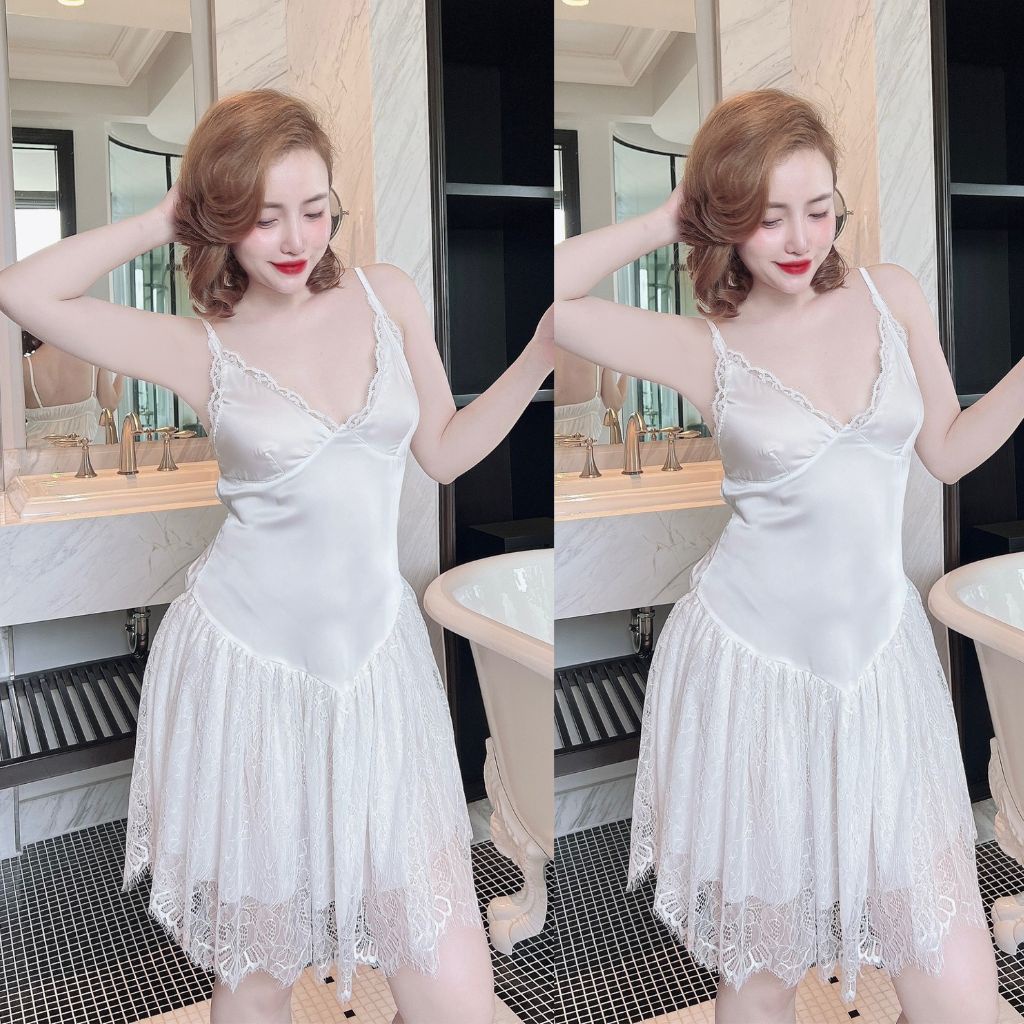 Váy ngủ sexy MIKY, Đầm ngủ sexy lụa Latin Chất Siêu Mát Dáng Siêu Xinh &lt; 65kg
