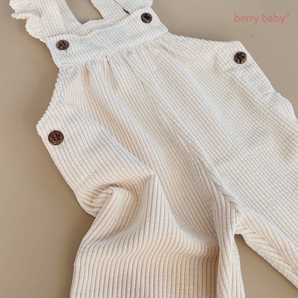 Quần yếm cho bé gái 9 tháng - 3 tuổi BERRYBABY, vai cánh tiên, chất liệu nhung tăm cao cấp - Yếm quần Nora