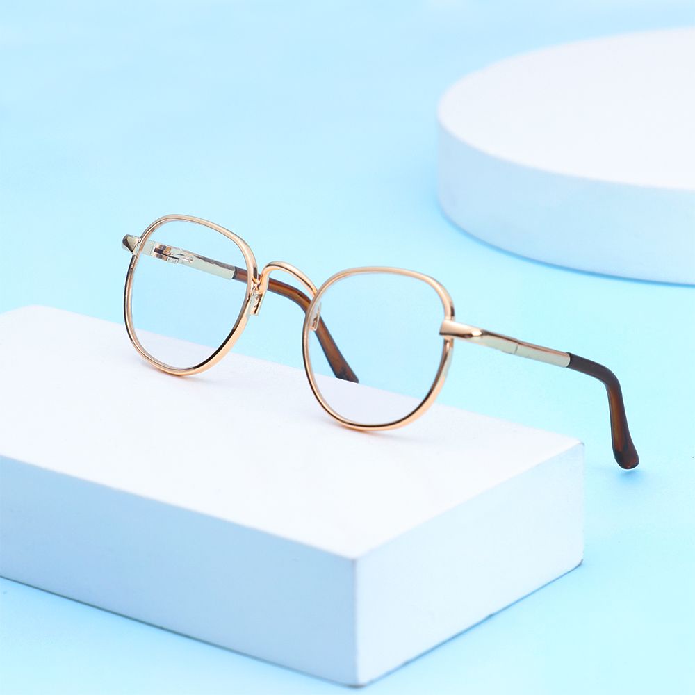 Mắt kính thời trang kim loại gọng tròn nhiều màu sắc tùy chọn dành cho búp bê