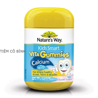 Kẹo vita gummies calcium+ vitamin d 99.9% sugar free nature's way bổ sung canxi + vitamin d 110 viên