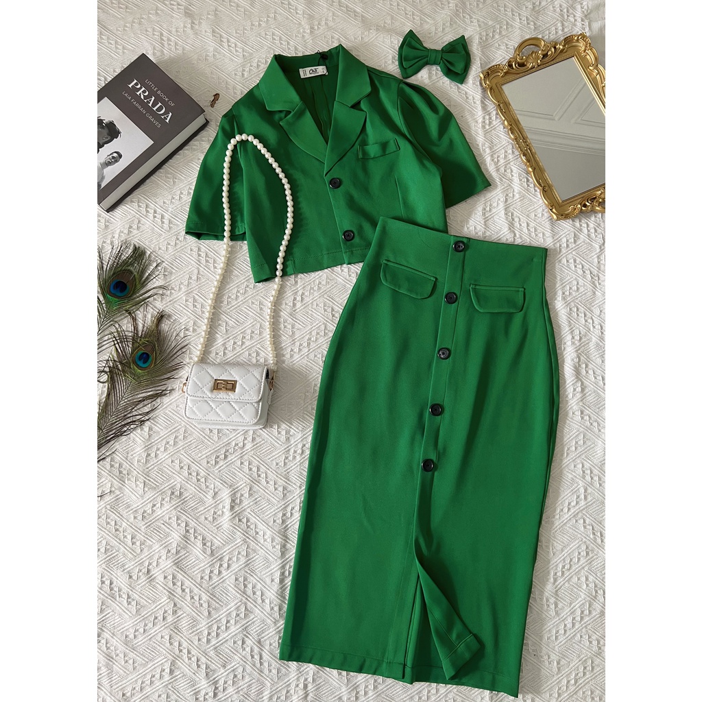 Set váy vest gắn nơ sang chảnh 1249