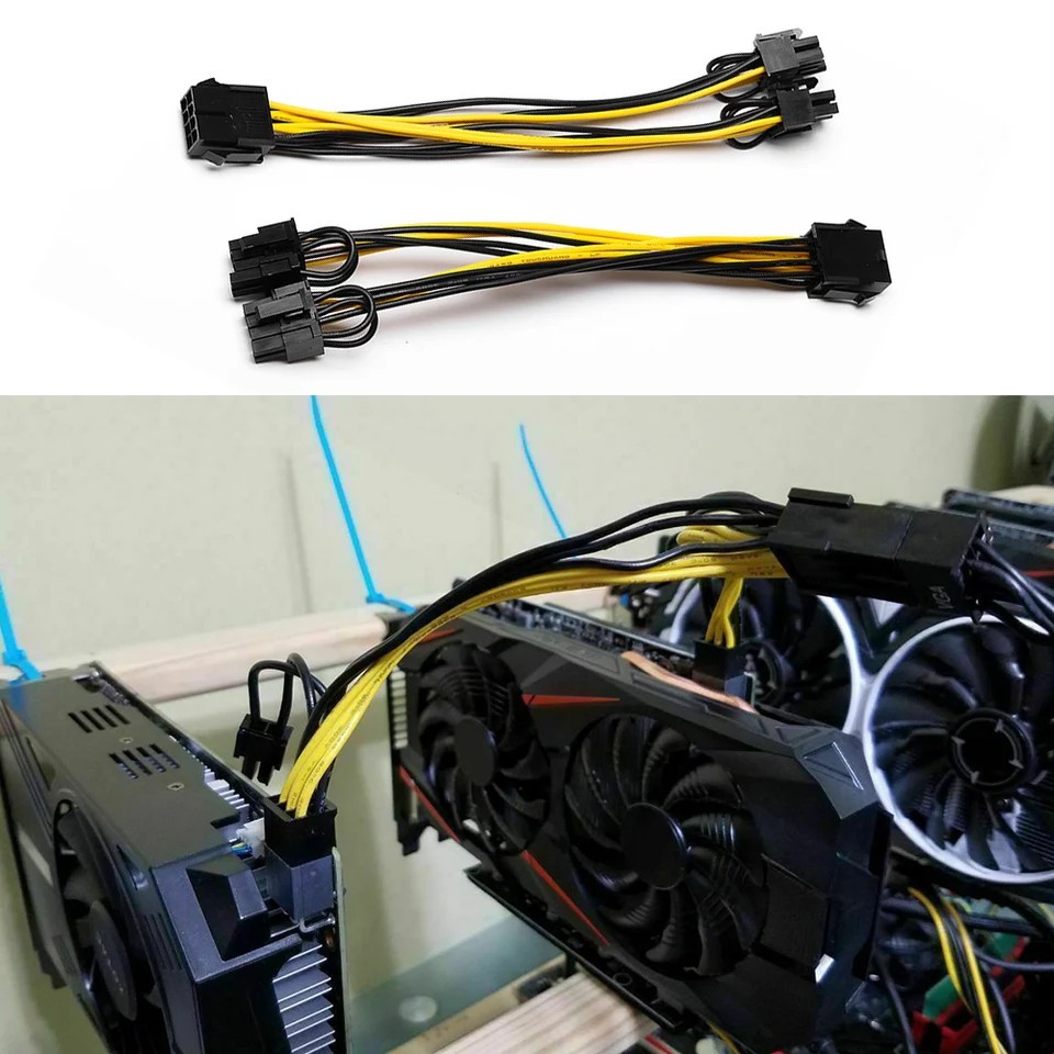 Cáp chuyển đổi VGA 8pin cái sang kép 8 pin PCIE (6 +2) Male PCIE VGA | BigBuy360 - bigbuy360.vn