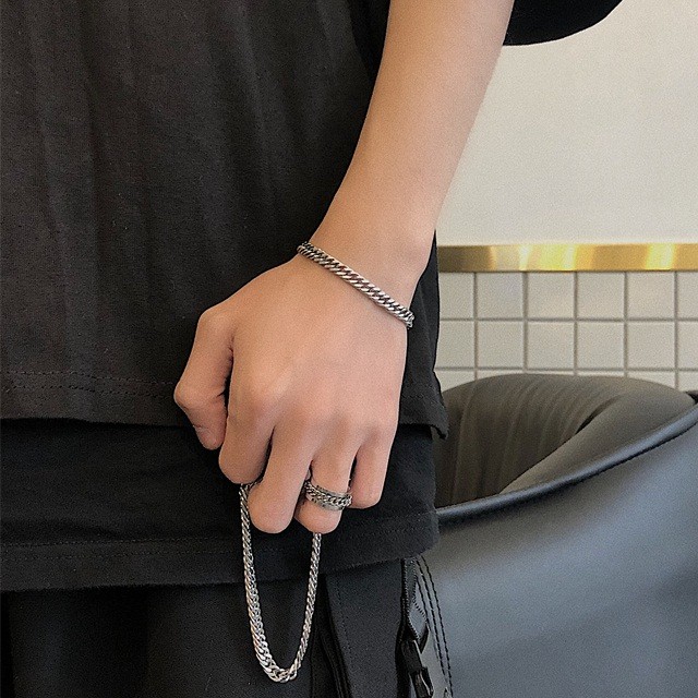 Vòng Tay Xương Rắn Kim Loại Đơn Giản Phong Cách Hàn Quốc Dễ Phối Đồ Dành Cho Nam Và Nữ