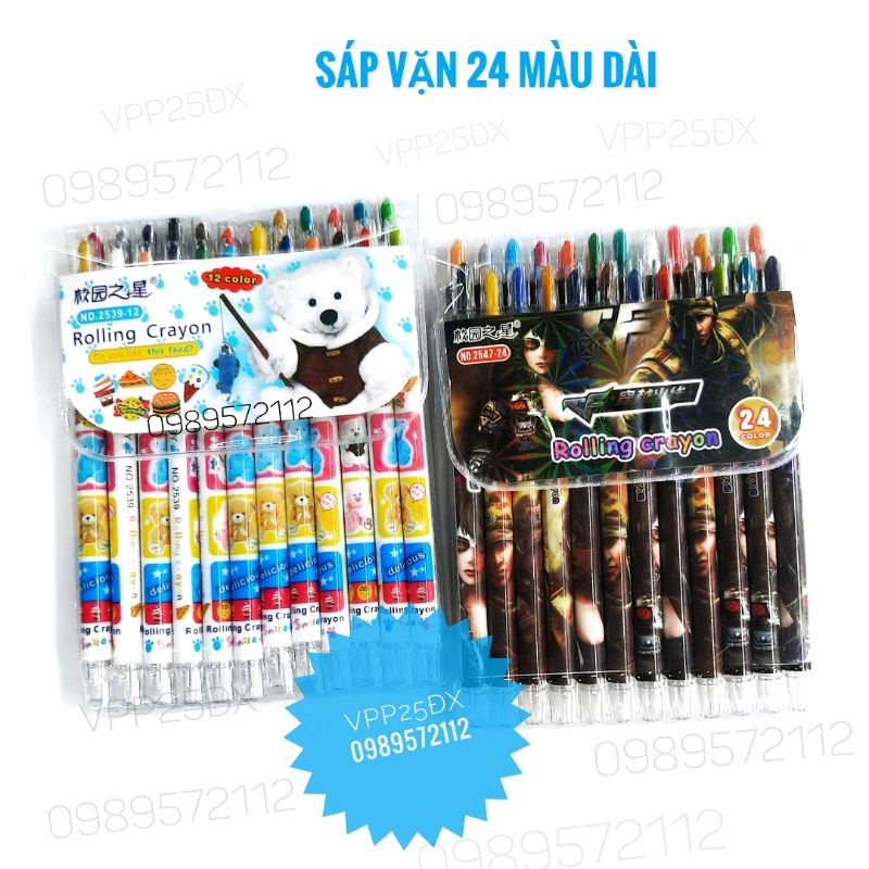 Bút sáp vặn 24 màu dài mã 1336