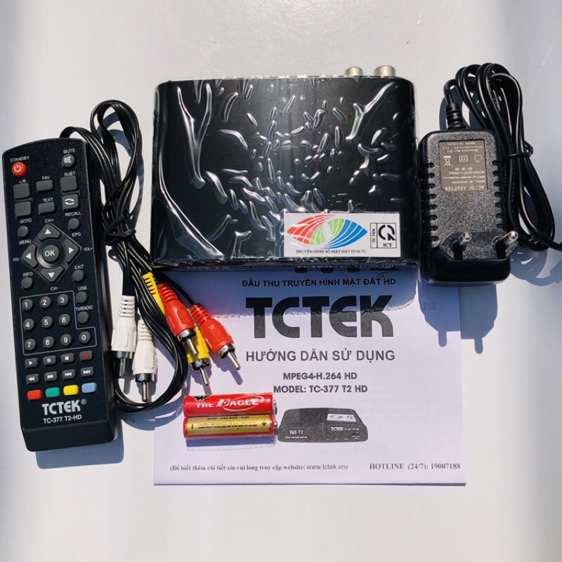 Đầu Thu DVB T2 TCTEK377 T2HD Chính Hãng -Truyền Hình Số Mặt Đất DVB-T2 miễn Phí