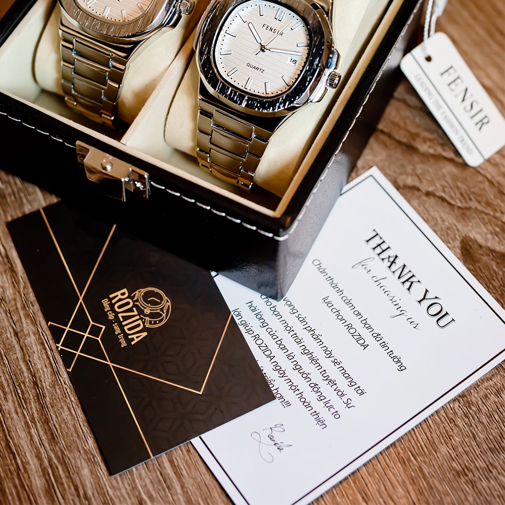 Đồng hồ nam chính hãng đẹp dây thép mặt vuông thời trang cao cấp chống nước giá rẻ ROZIDA DH17 | BigBuy360 - bigbuy360.vn