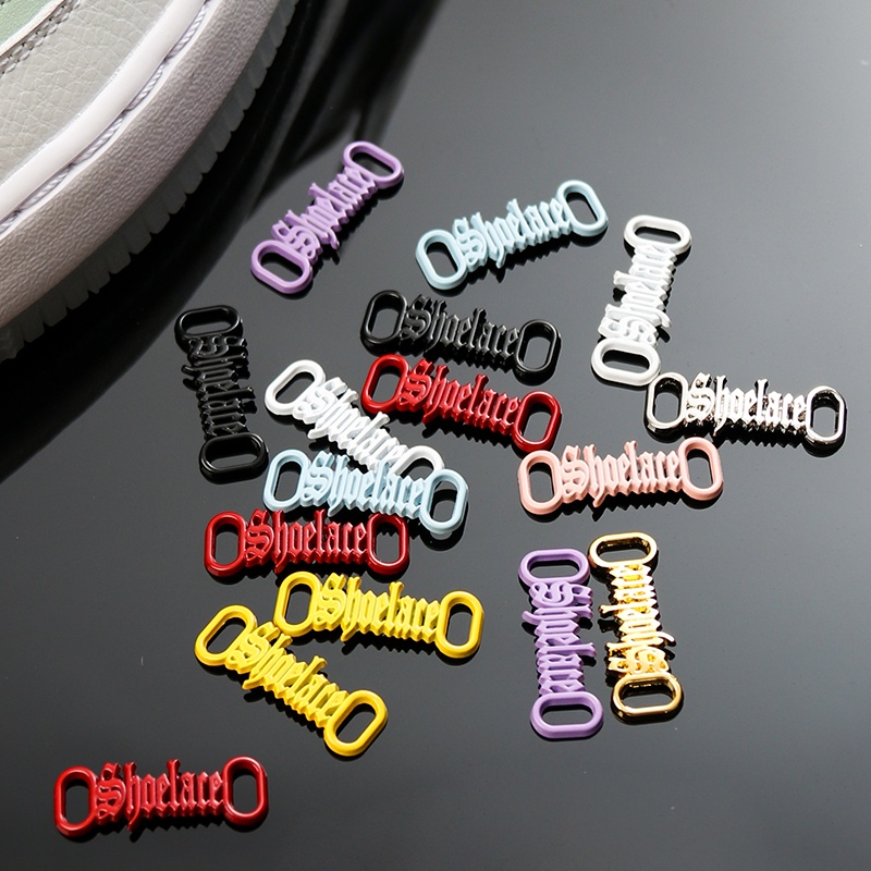 1 Cặp Khóa Dây Giày Thể Thao A-J03 Bằng Kim Loại Hình Chữ Cái DIY