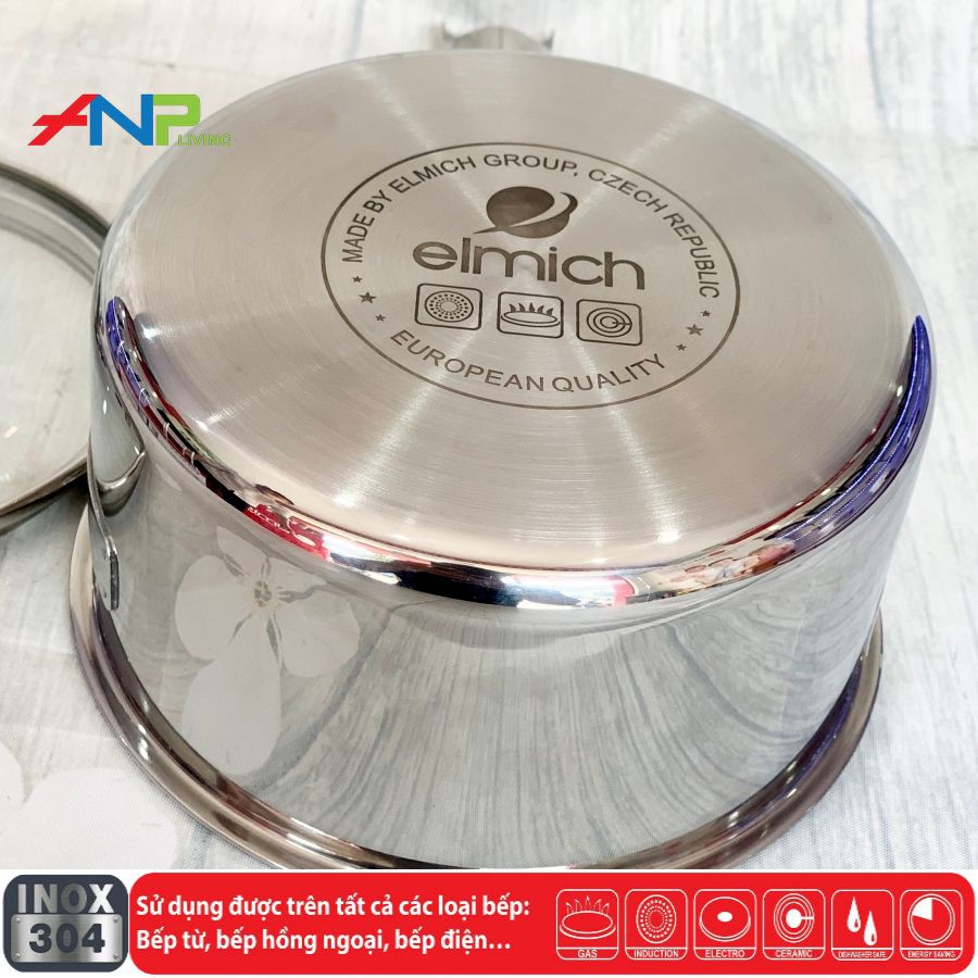 Quánh Inox Chống Dính 3 lớp đáy liền Trimax EL-3783 size 14cm