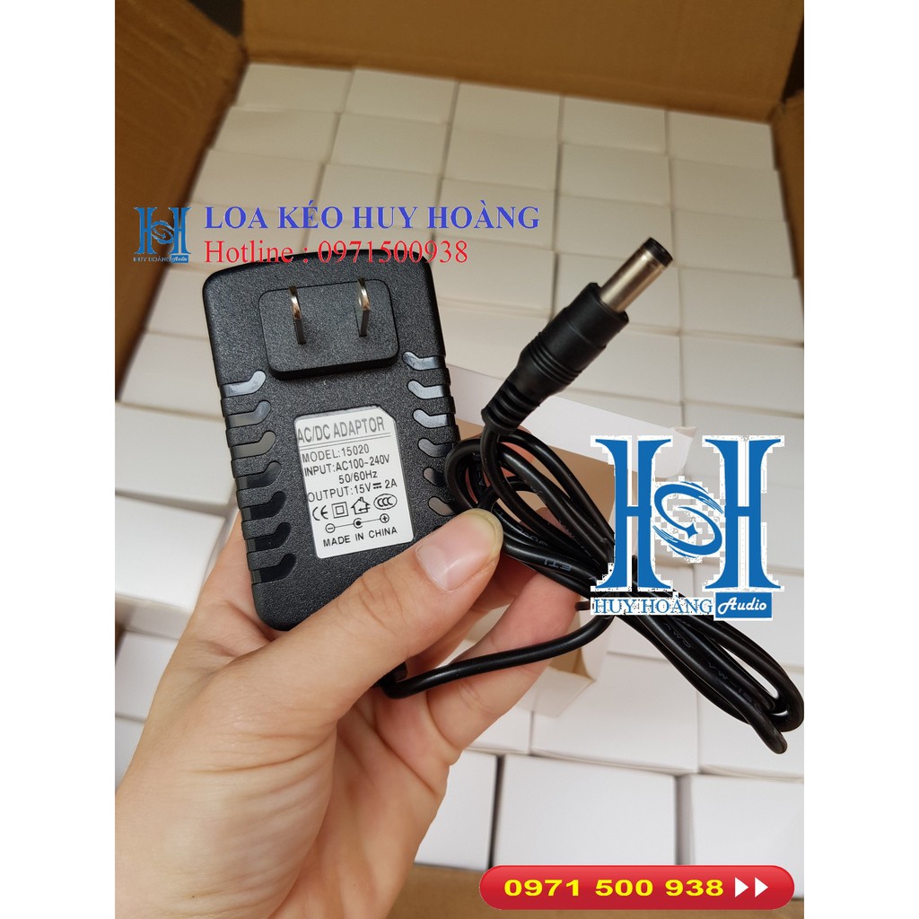Sạc loa kéo 15V-2A đầu tròn loại tốt chuyên dùng cho loa kéo (có thể sử dụng cho các sản phẩm khác cùng chân sạc)