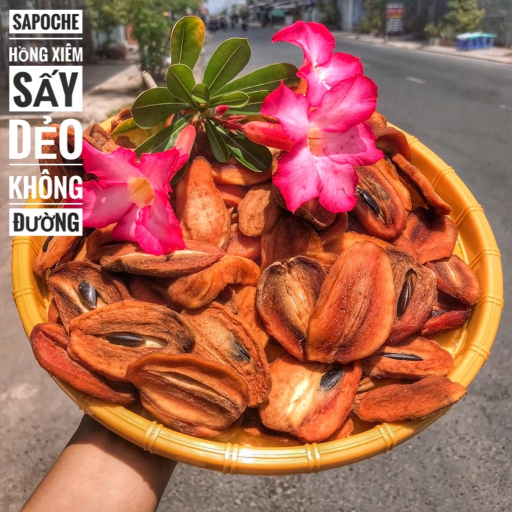 Sapoche Hồng Xiêm Sấy Dẻo Không Đường Lon 500Gram & Lon 300Gram