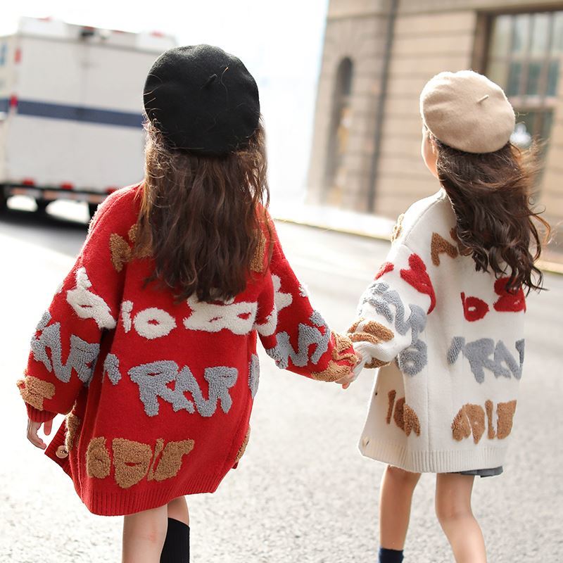 Áo sweater dệt kim giữ ấm thời trang mùa đông dành cho bé gái