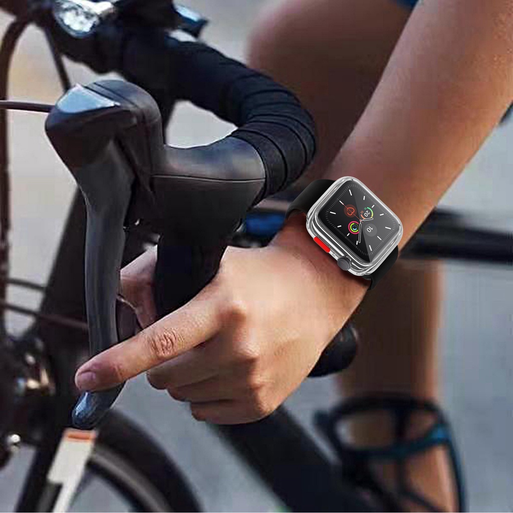 Vỏ kính cường lực PC trong suốt thích hợp cho Apple i Watch 42 38 40 44 MM Series 6 SE 5 4 3 2