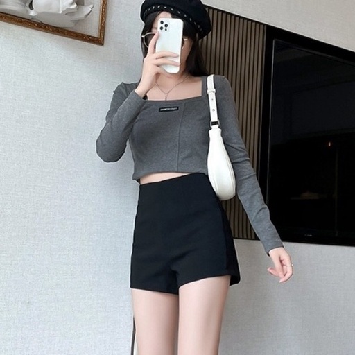 Quần đùi nữ cạp cao bó đùi biker short ôm dáng thể thao - Quần black funoff short nữ lưng cao mặc nhà gym | BigBuy360 - bigbuy360.vn