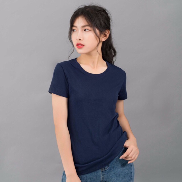 ÁO THUN NỮ 100% COTTON MÀU XANH ĐEN