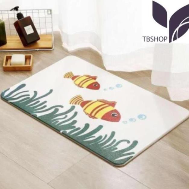 Thảm đá nhà tắm siêu thấm 60x40x0.9 cm - cao cấp, sang trọng (đủ mẫu lựa chọn)