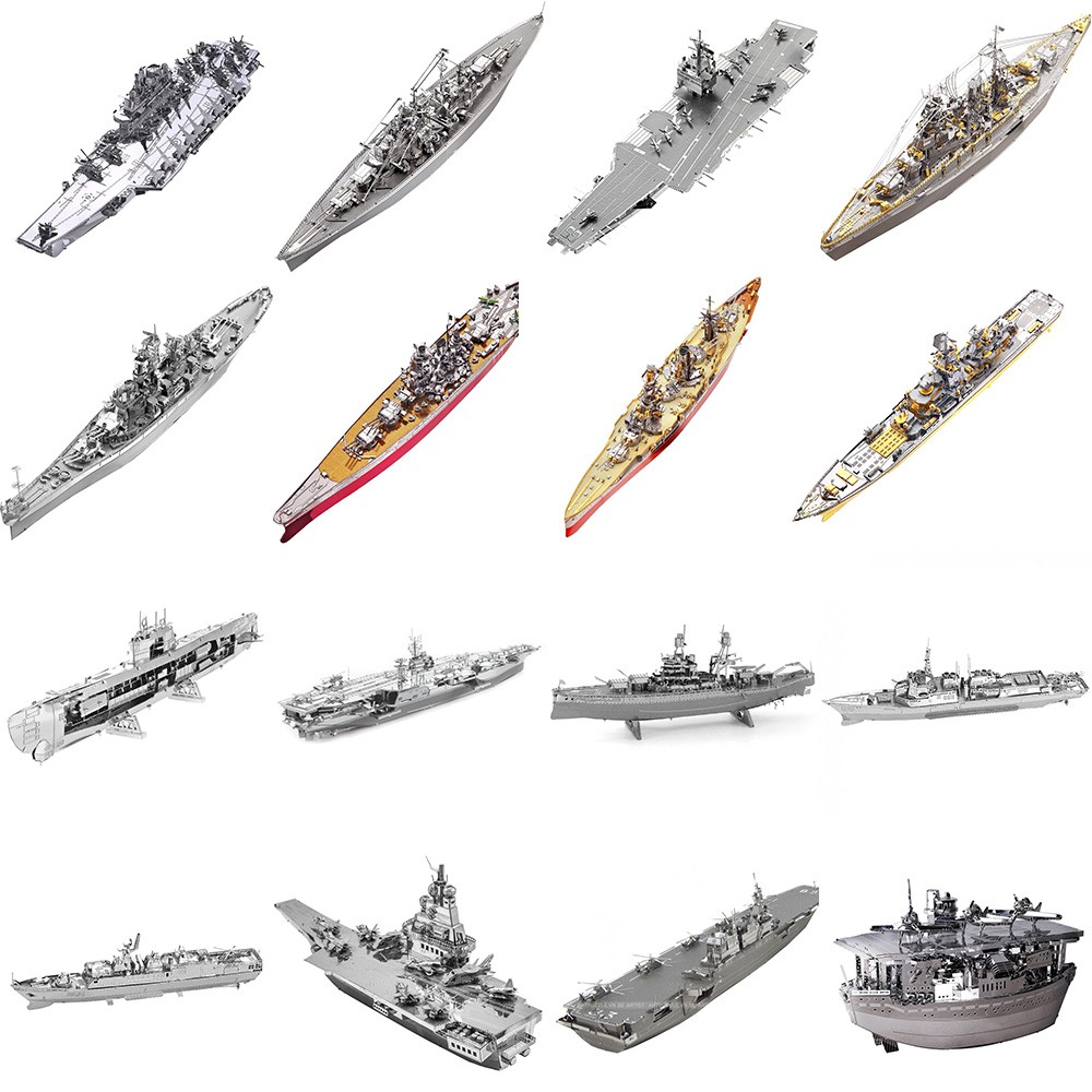 Đồ Chơi Mô Hình Kim Loại Lắp Ráp 3D Cao Cấp Tàu Chiến - Chiến Hạm - Tàu Sân Bay - Battleship