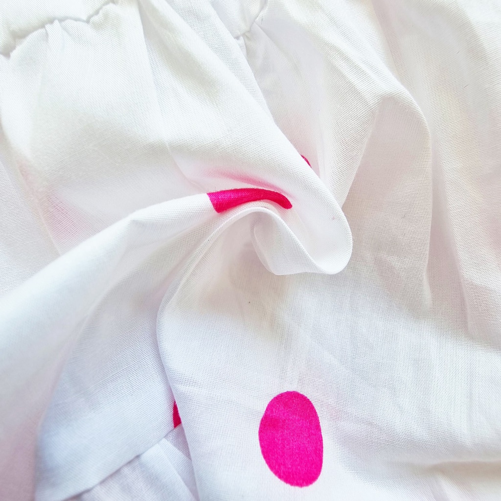 Đầm Cánh Tiên Hở Lưng Dáng Dài Chấm Bi Hồng SoraChan - M079