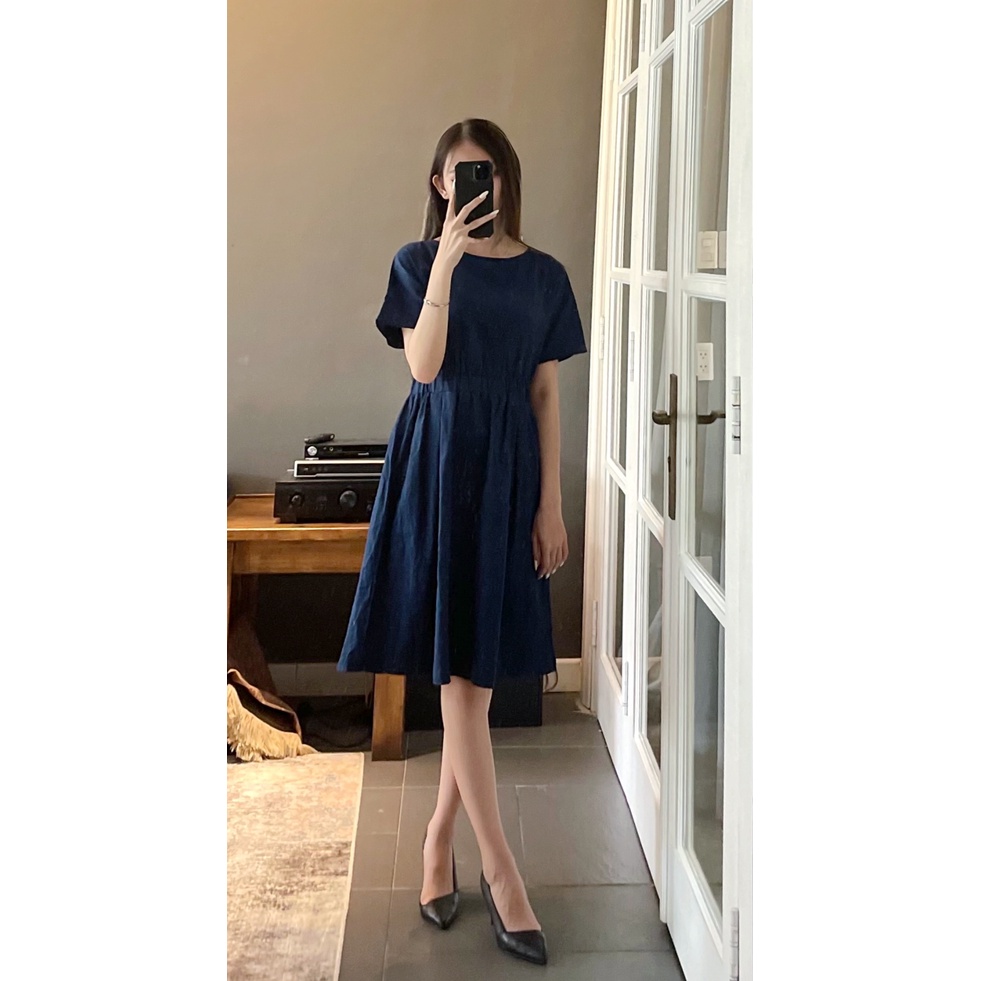 Đầm maxi dáng suông tay ngắn eo 3M hàng VNXK cao cấp