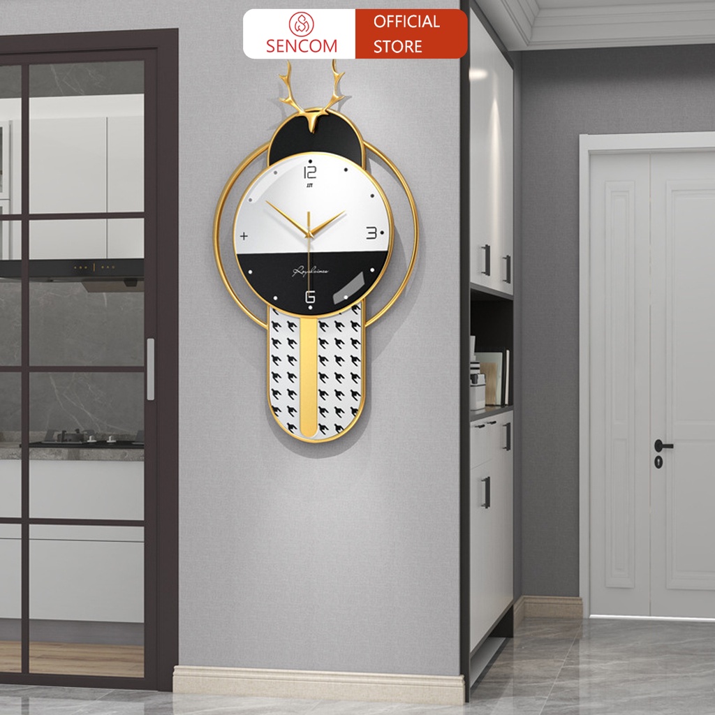 Đồng Hồ Treo Tường, Đồng Hồ Trang Trí Decor Lá Gingko Tím Than Mã A0832