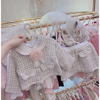 Set dạ hoa trà cho bé gái